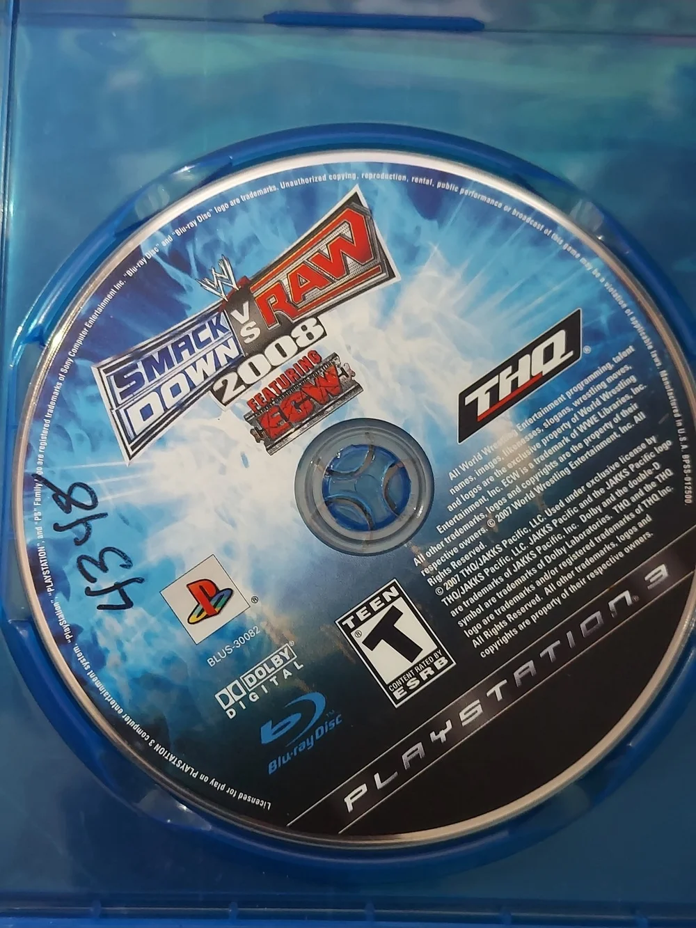 WWE Smackdown vs. Raw 2008 Sony PlayStation 3Disc Only